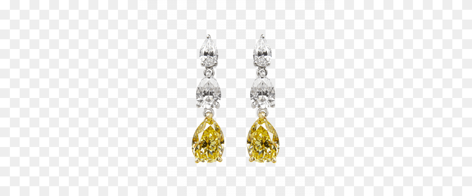 Trilogy Natural Fancy Yellow And White Diamond Earrings Lighting, Accessories, Earring, Jewelry, Gemstone Free Transparent Png