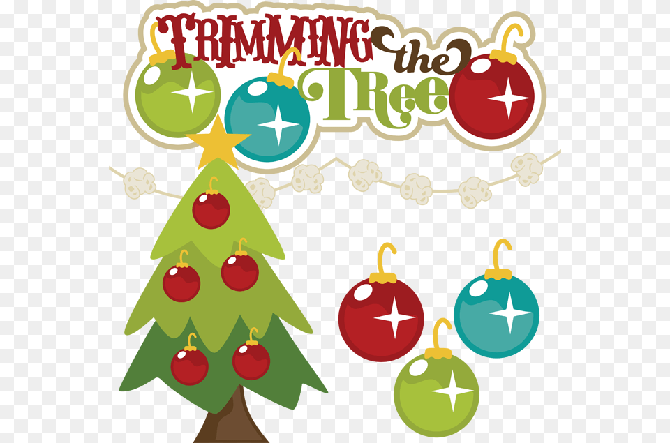 Trim The Christmas Tree Clip Art Christmas Tree Trimming Clip Art, Greeting Card, Produce, Envelope, Food Png