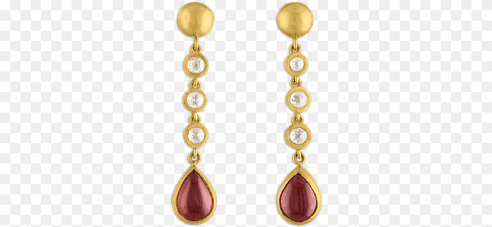 Trio Diamond And Garnet Dusters Brinco De Ouro Grande, Accessories, Earring, Gold, Jewelry Free Png Download