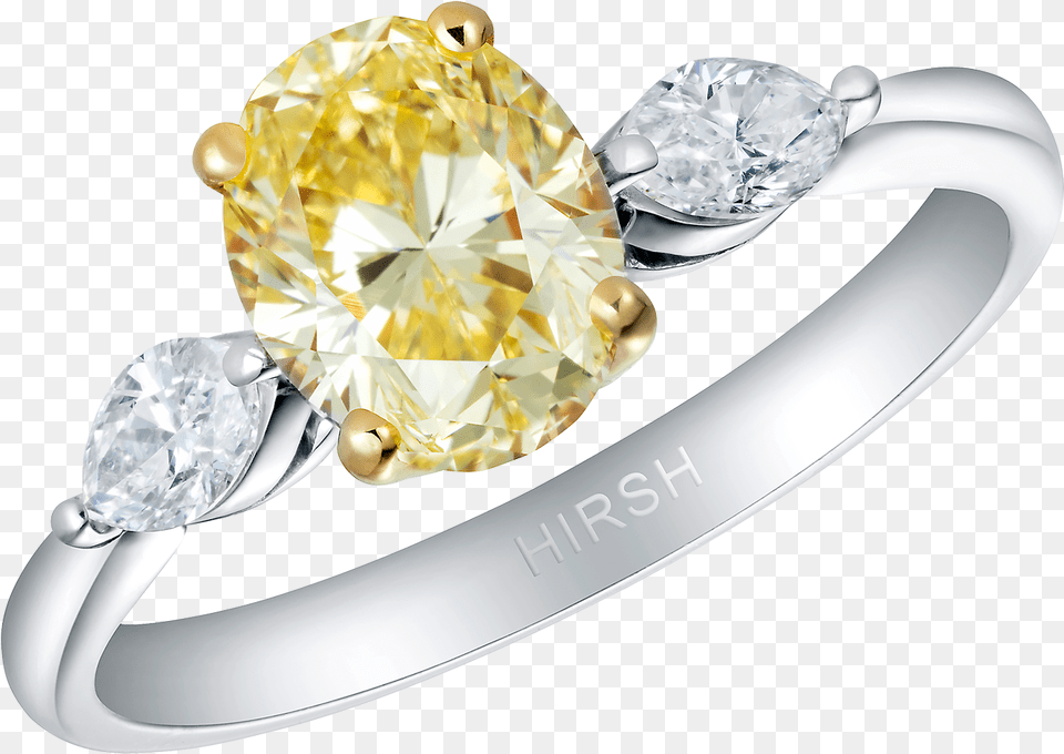 Trio Fancy Intense Yellow Diamond Ring Pre Engagement Ring, Accessories, Gemstone, Jewelry Png Image