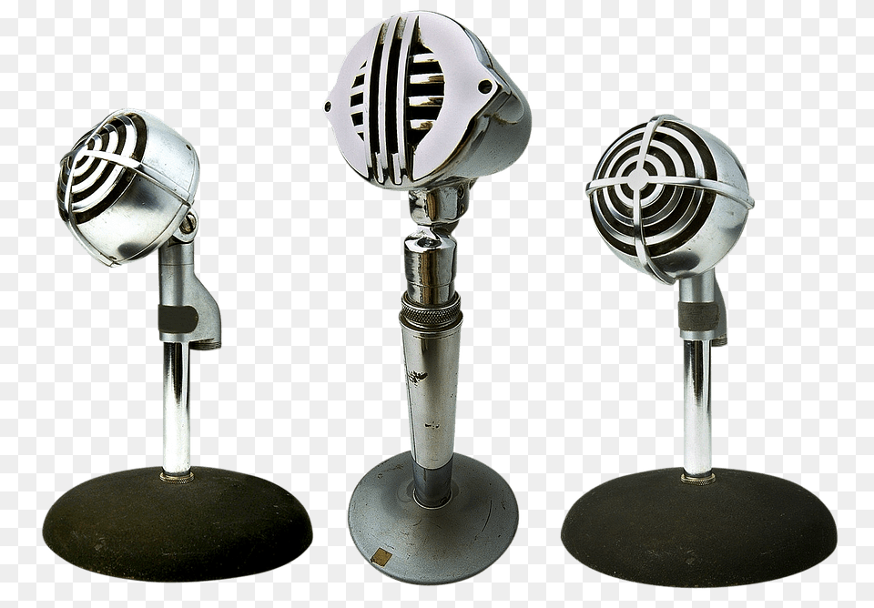 Trio Of Microphones, Electrical Device, Microphone, Smoke Pipe Png Image