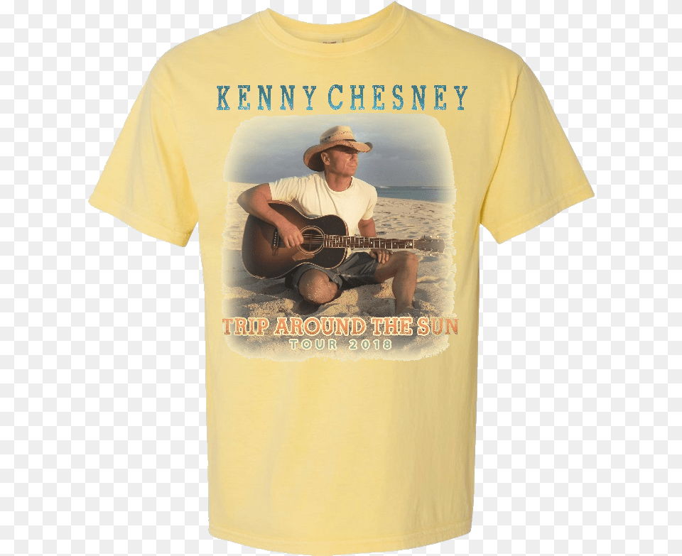 Trip Around The Sun Yellow Photo Tee Kenny Chesney Around The Sun Tour Shirts, T-shirt, Clothing, Guitar, Musical Instrument Png