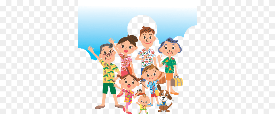 Trip Summer With The Family Third Generation Family Summer Fun Clip Art, Person, Baby, People, Toy Png