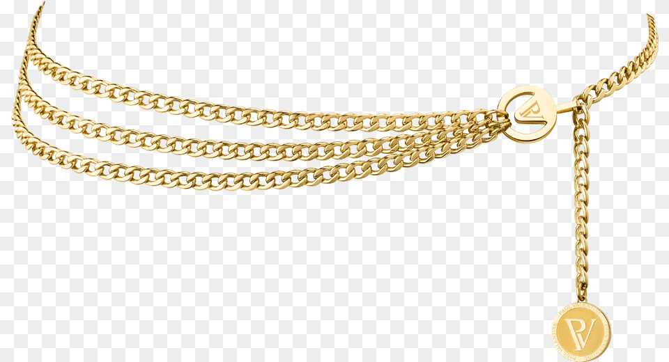 Triple Chain Belt Chain, Accessories, Gold, Jewelry, Necklace Free Png