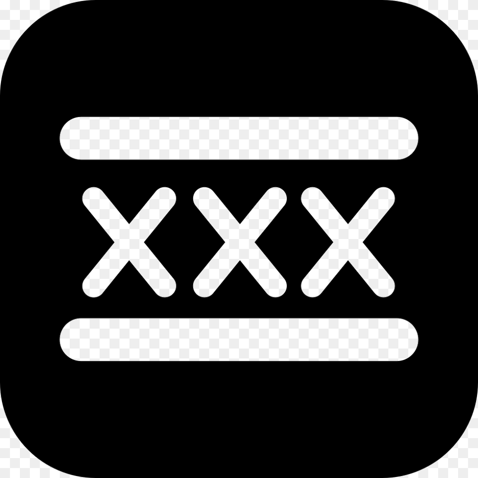 Triple Cross Marks Between Horizontal Lines Icon Stencil, Symbol, Device, Grass Free Png Download