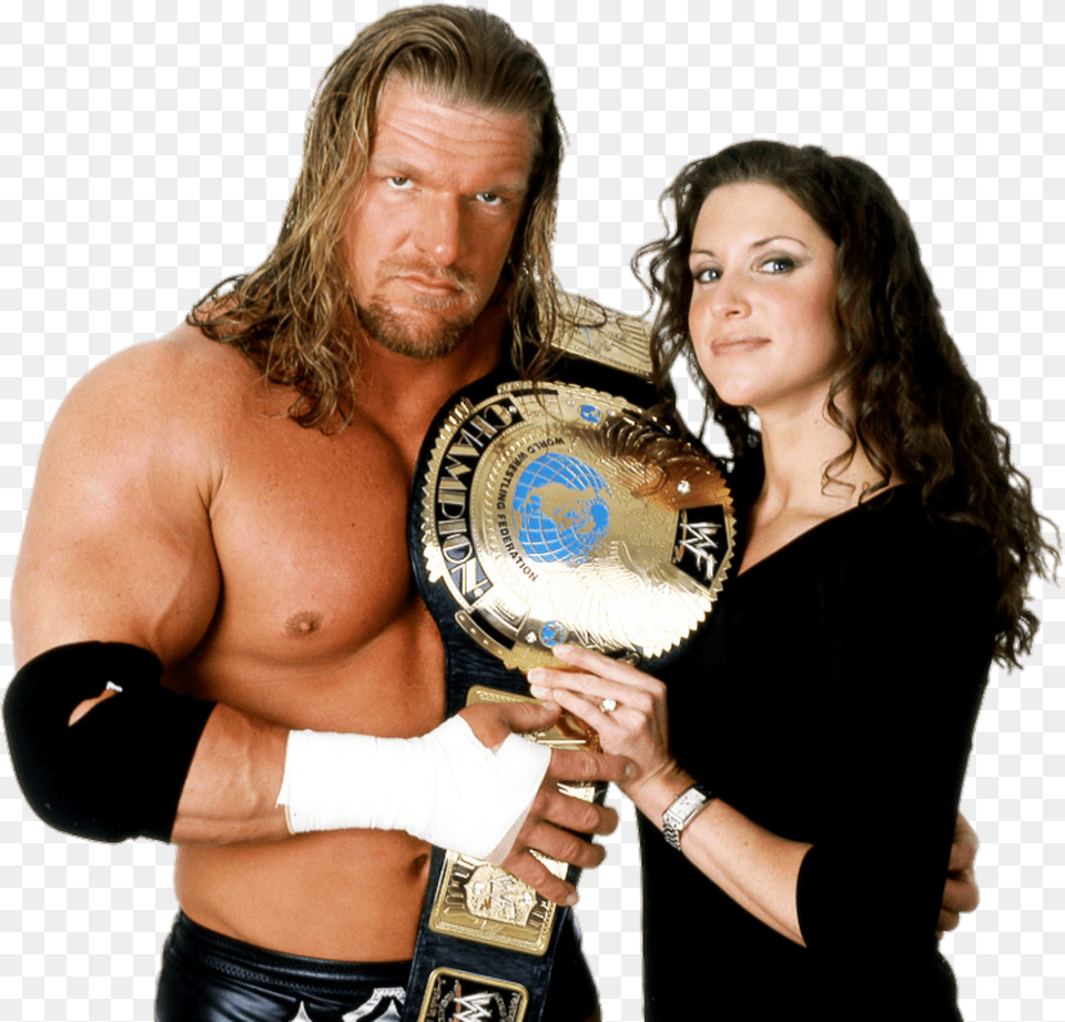 Triple H And Stephanie Mcmahon Wwe Champions Wwe Wrestlers Wwe Triple H Champion, Adult, Person, Woman, Female Png Image