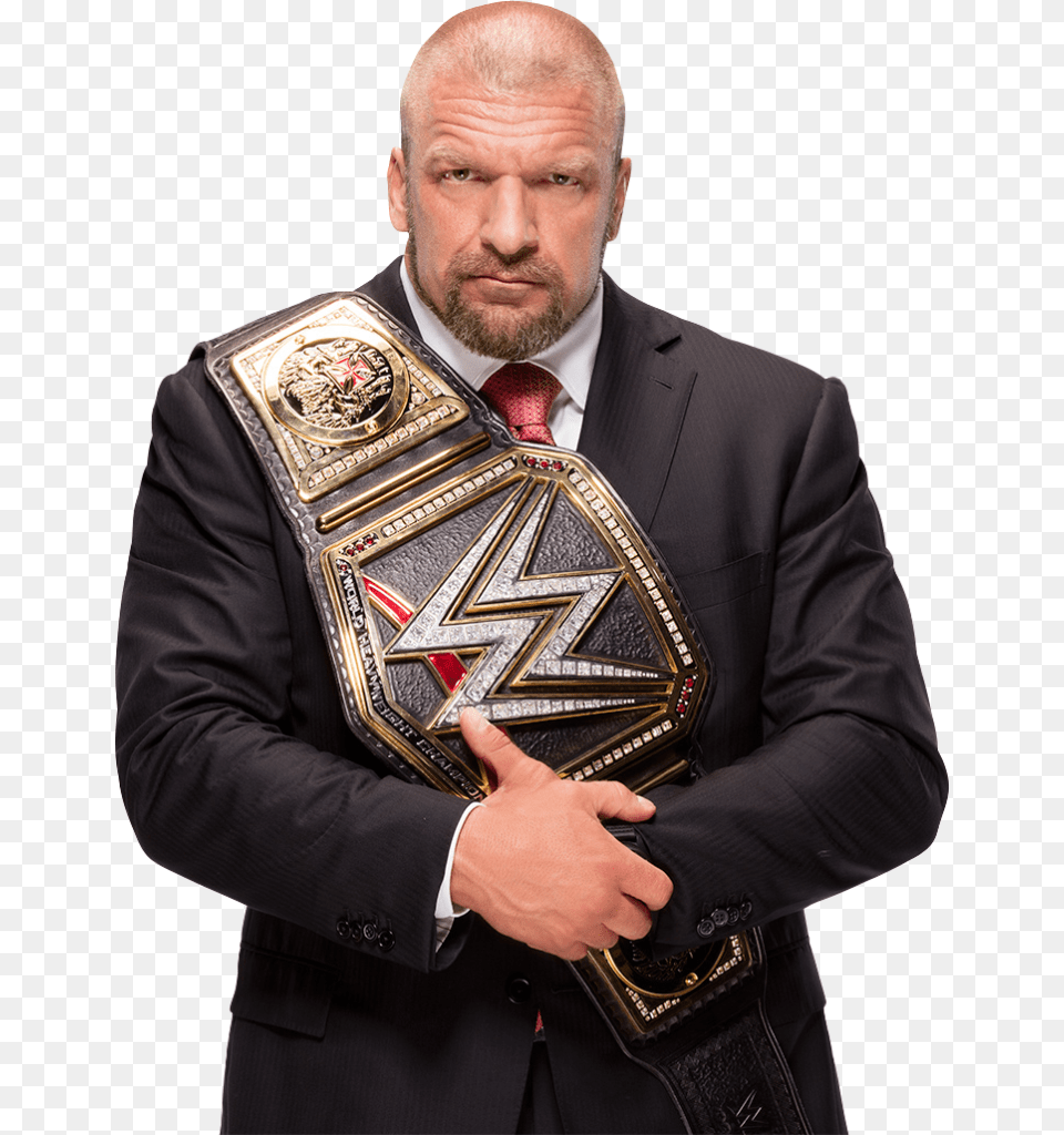 Triple H With World Heavy Weight Championship, Accessories, Person, Man, Male Png Image