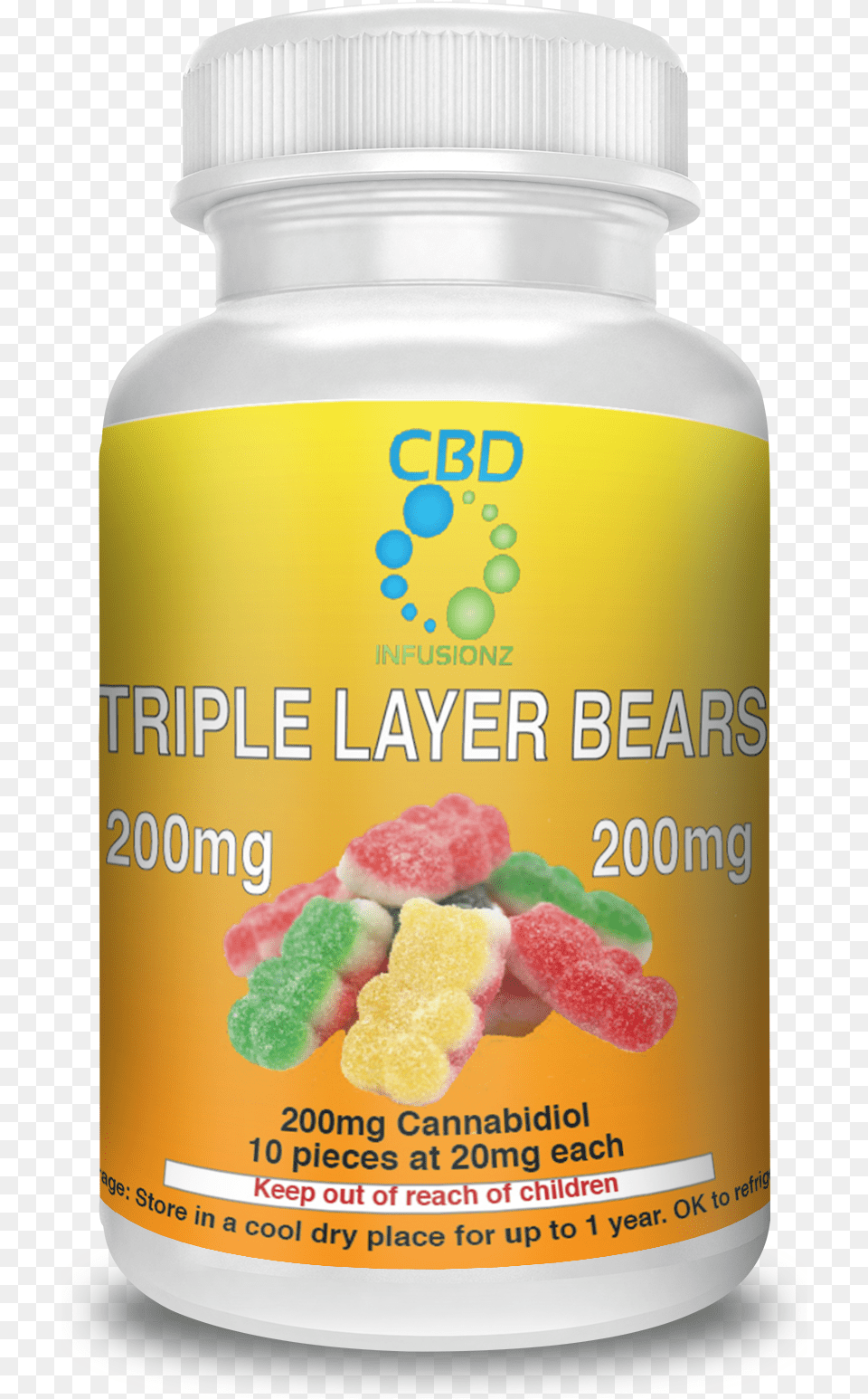 Triple Layer Bears Cbd Edibles Cbd Infusionz Triple Layer Bears, Food, Jelly, Can, Tin Free Png