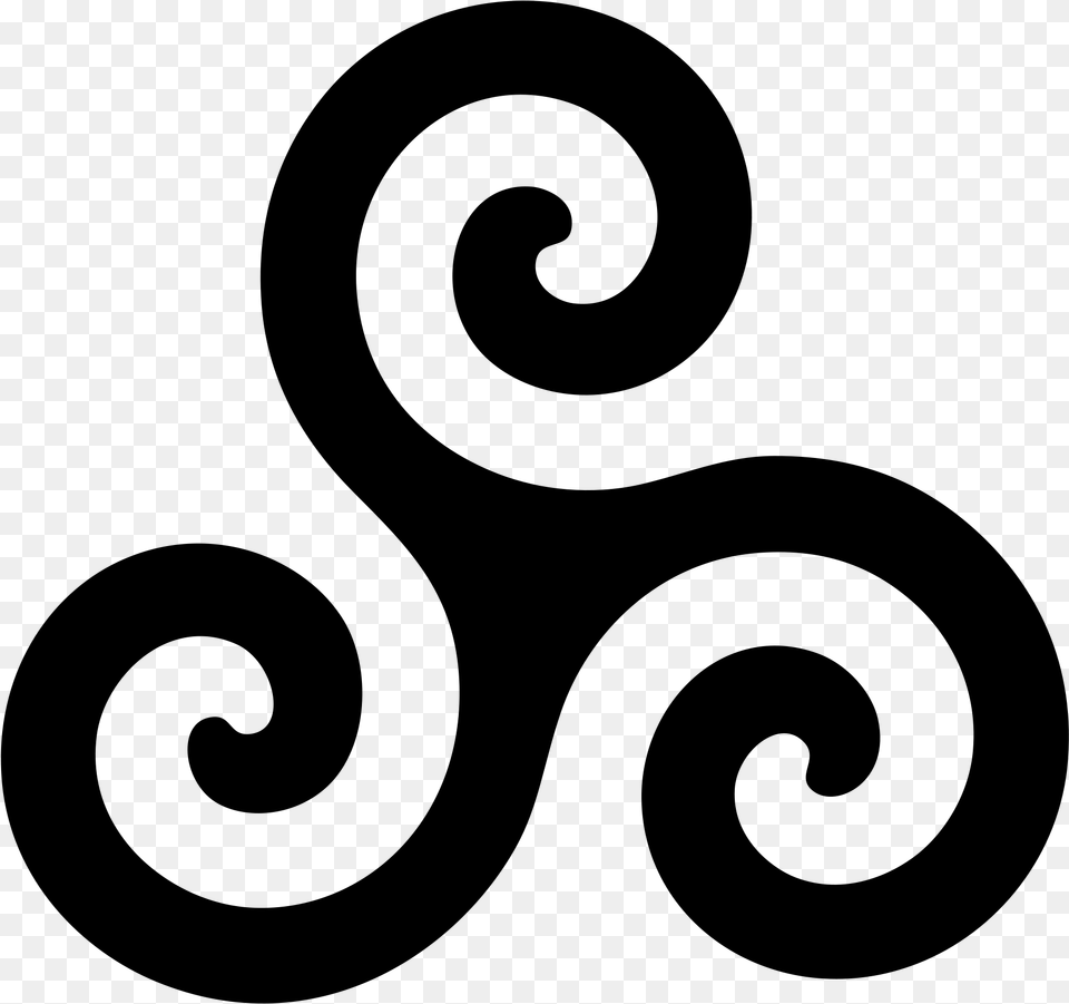 Triple Spiral Triskelion Symbol, Gray Free Transparent Png