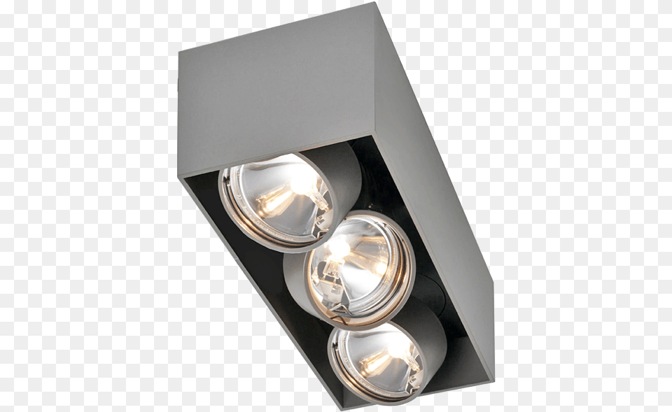 Triple Surface Mounted Spotlight Box Grey Spot Light Surface Mounted, Lighting, Ceiling Light Png