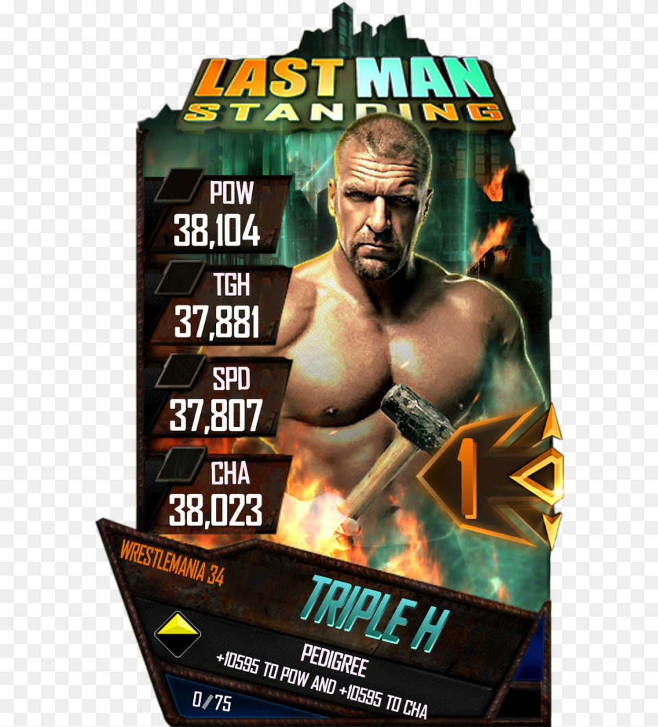 Tripleh S4 19 Wrestlemania34 Lms Lms Triple H Wwe Supercard, Advertisement, Poster, Adult, Male Free Png