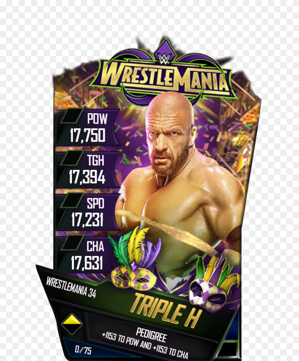 Tripleh S4 19 Wrestlemania34 Wwe Supercard Pete Dunne, Advertisement, Adult, Male, Man Free Transparent Png