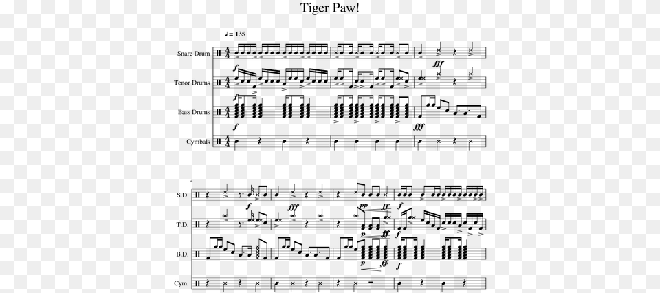 Triplet Diddle Sheet Music Snare, Gray Png