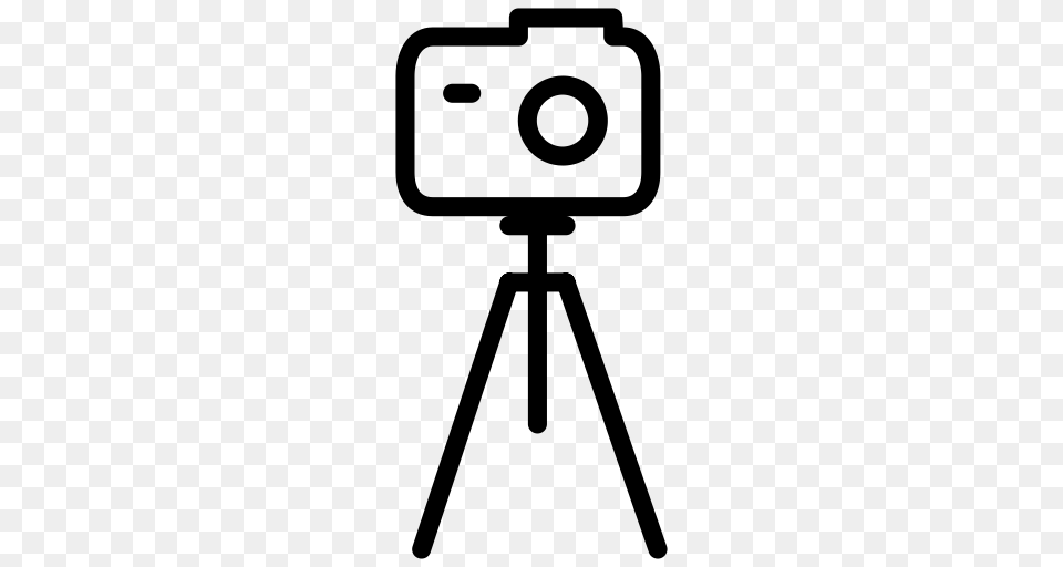 Tripod Withcamera Camera Tripod Dslr Icon With And Vector, Gray Free Png Download