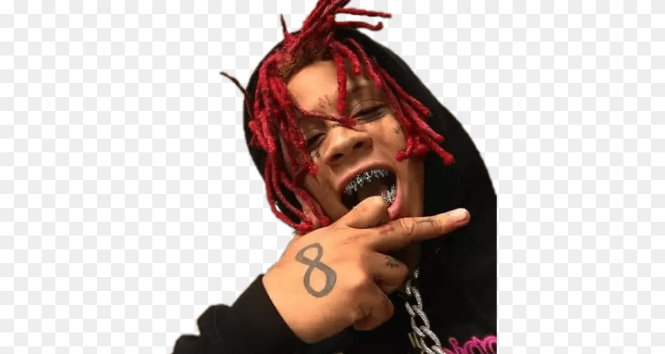 Trippie Redd Infinity Tattoo, Face, Head, Person, Adult Png Image
