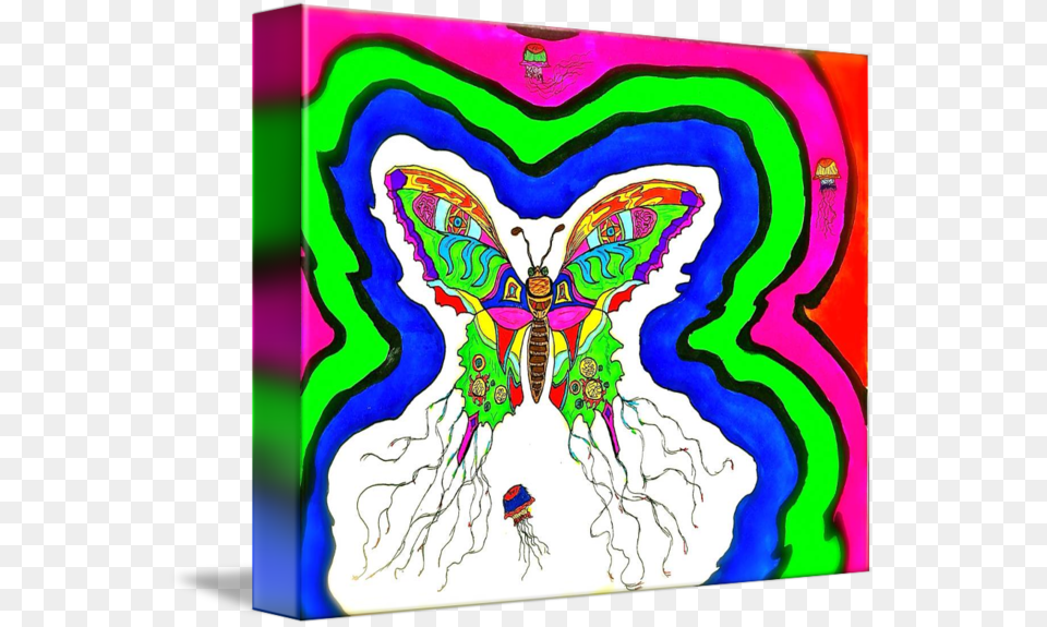 Trippy Butterfly, Art, Modern Art, Person, Painting Free Png