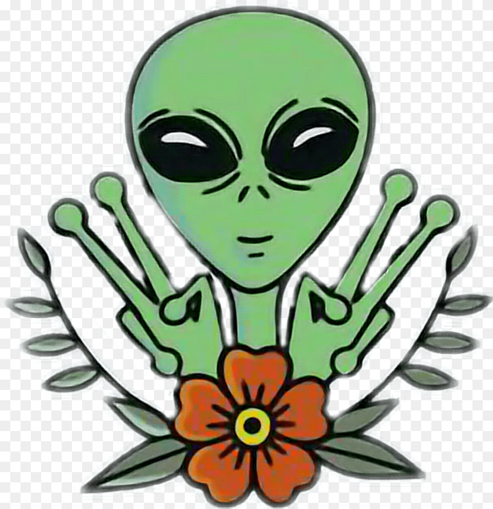 Trippy Sticker Clipart Download Trippy Alien Peace Sign, Baby, Person, Face, Head Free Png