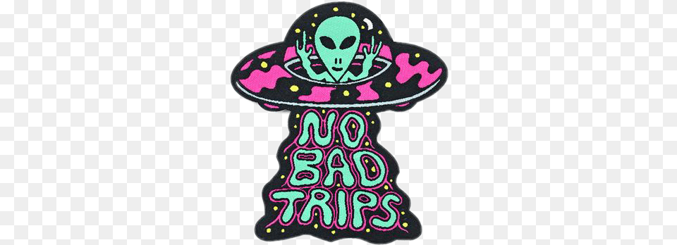 Trippy Trippy Sticker Tumblr Grunge Sticker No Bad Trips, Clothing, Hat, Hoodie, Knitwear Png Image