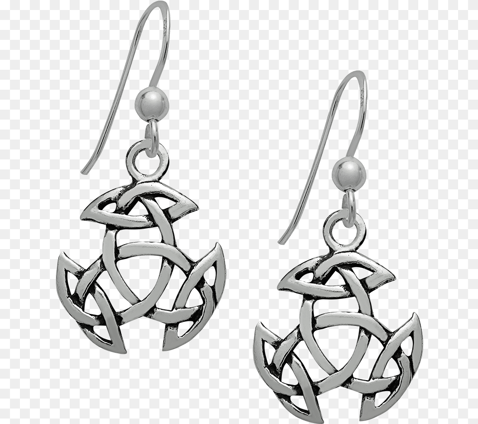 Triquetra Knot Earrings Wicca Spiritual Inspired Earrings Earrings, Accessories, Earring, Jewelry, Silver Png