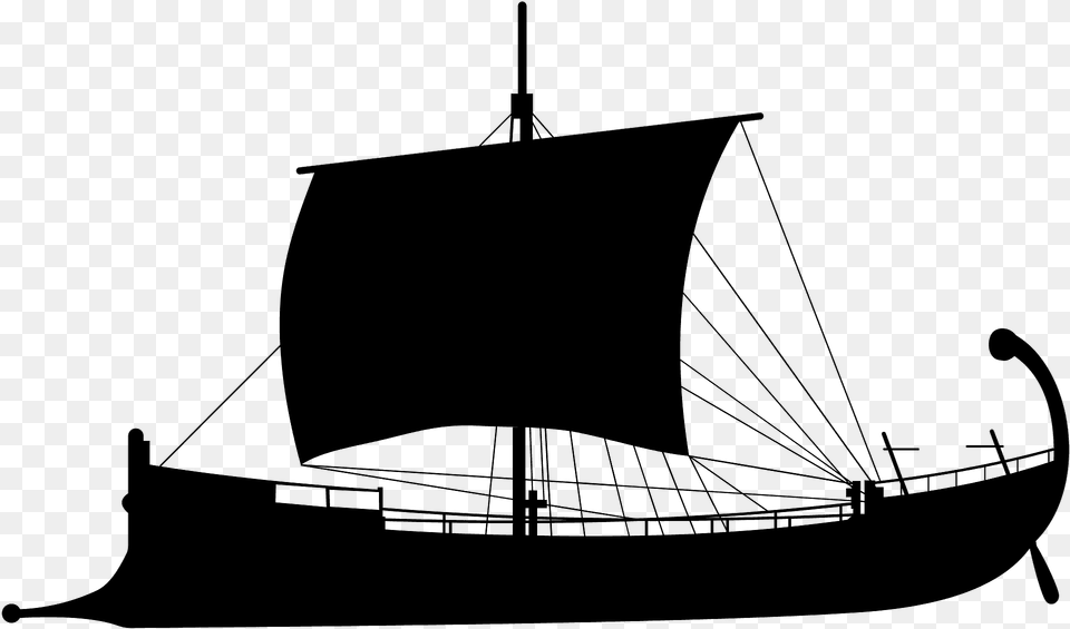 Trireme Silhouette, Boat, Sailboat, Transportation, Vehicle Free Png Download