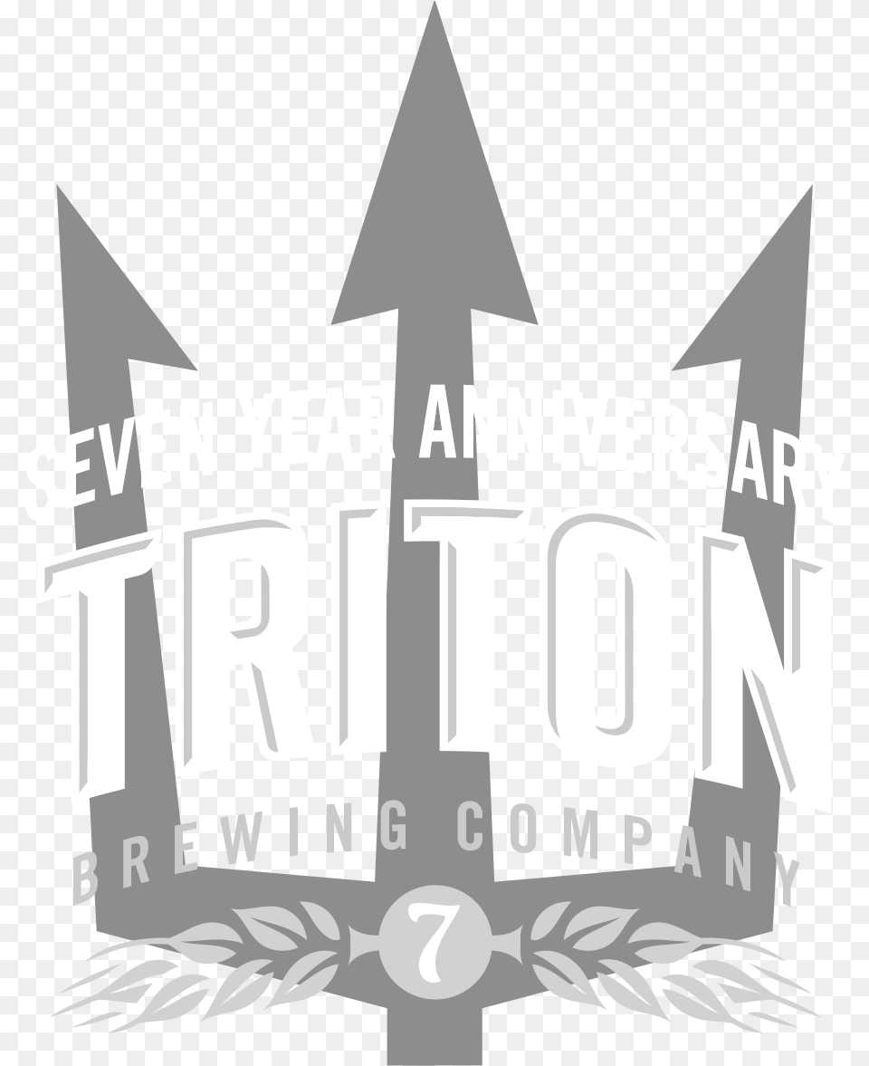 Triton 7 Year Anniversary Logo Bw On Clear Bg Dark Anniversary, Weapon Free Png