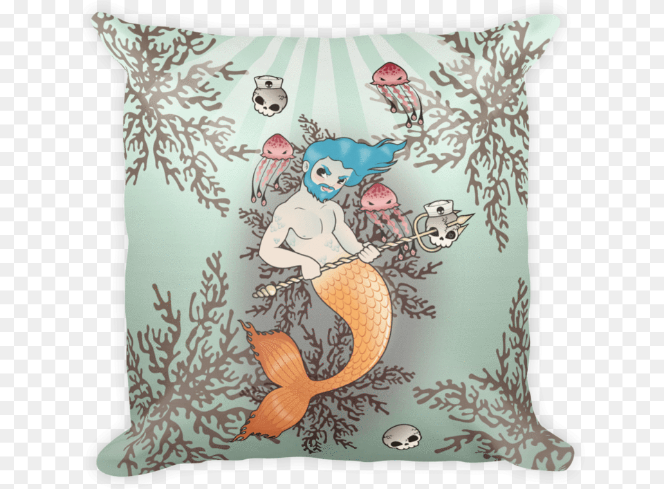 Triton Pillow Cushion, Home Decor, Baby, Person, Face Free Png Download