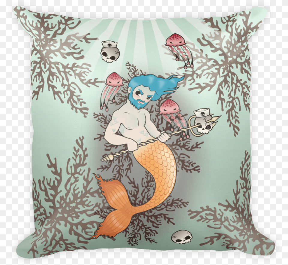 Triton Pillow Cushion, Home Decor, Baby, Person, Face Png Image