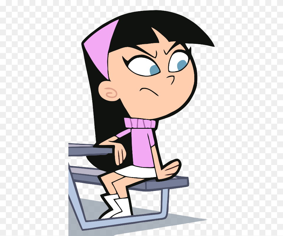 Trixie Tang Looking Serious Pmn671 Stickers De Timmy Turner, Book, Comics, Publication, Baby Png Image