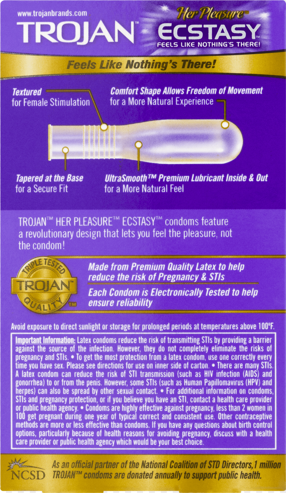 Trojan Her Pleasure Ecstacy Lubricated Latex Condoms Trojan Ecstasy Condoms Purple, Advertisement, Poster Free Transparent Png
