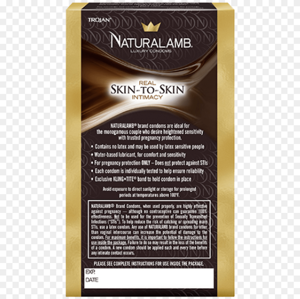 Trojan Naturalamb Luxury Condoms 3 Counts Chocolate, Advertisement, Book, Poster, Publication Free Transparent Png
