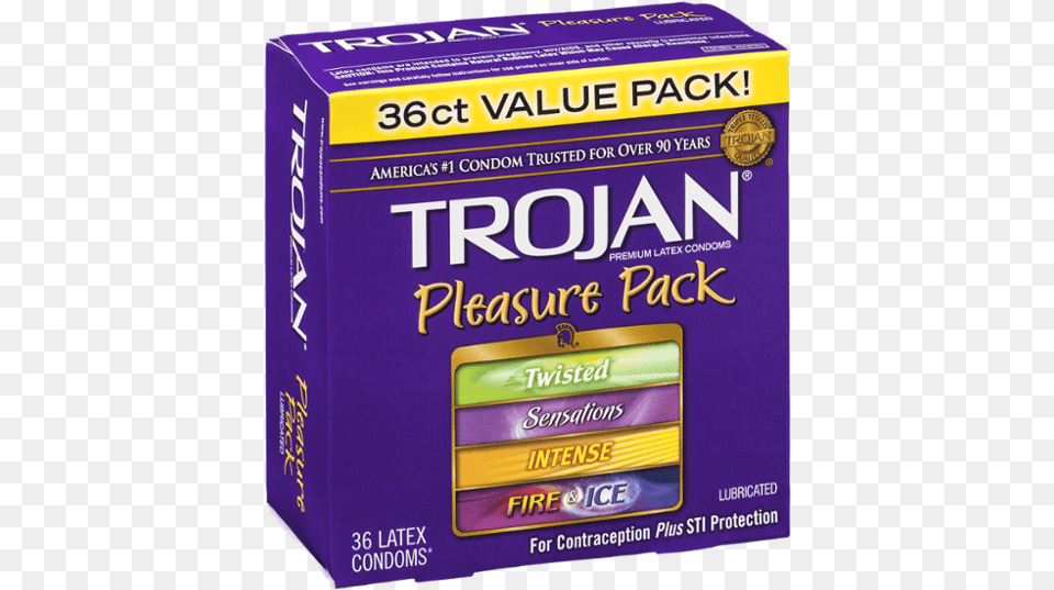 Trojan Pleasure Pack Lubricated Premium Latex Condoms Trojan Condoms Free Png