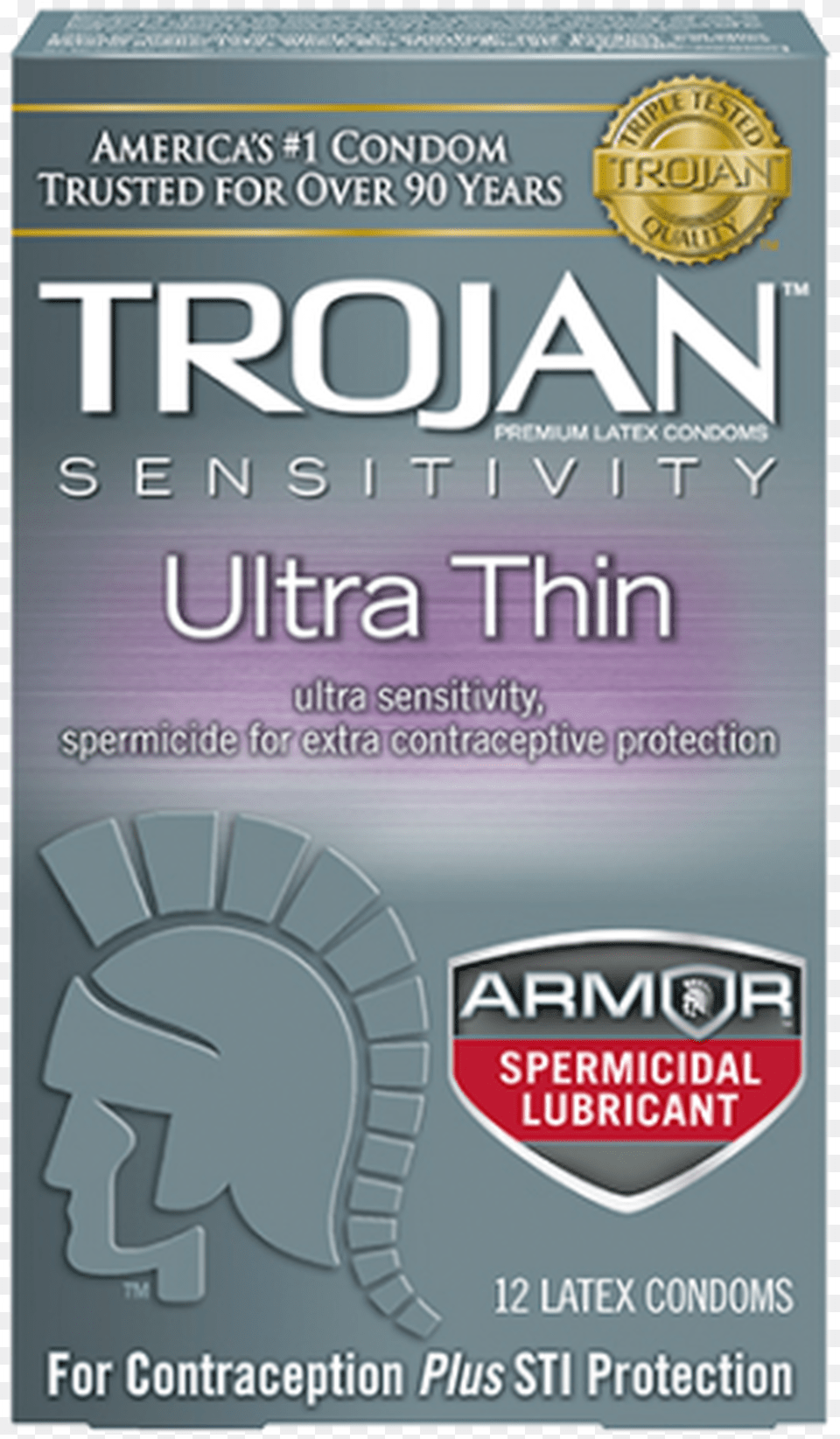 Trojan Ultra Thin Armor Spermicidal Lubricant Condoms, Book, Publication, Advertisement, Poster Free Png