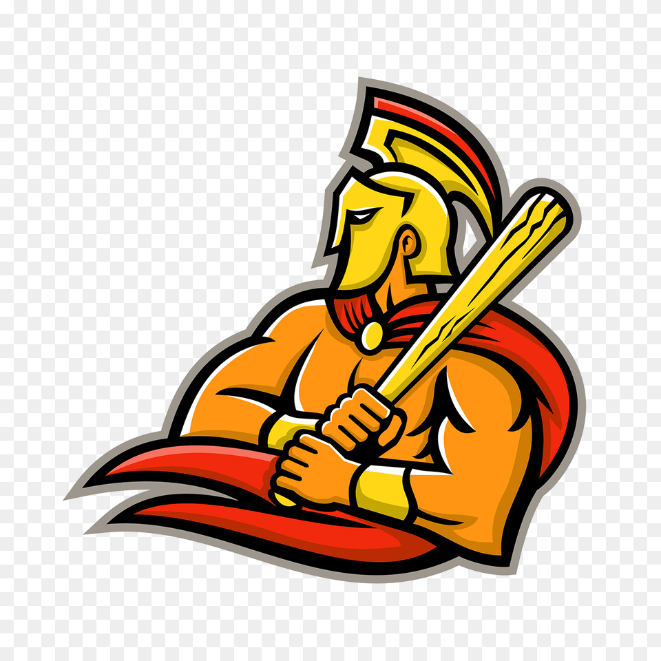 Trojan Warrior Baseball Player Mascot On Behance, People, Person, Art, Device Png