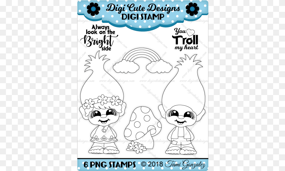 Troll Cuties Digi Stamp Trolls Poppy Branch Mushroom Trolls, Advertisement, Book, Comics, Publication Free Transparent Png