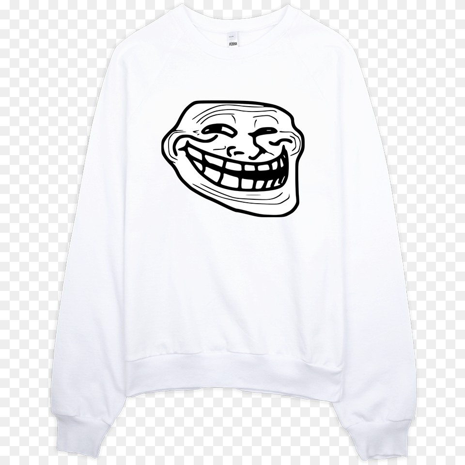 Troll Face, Clothing, Sweatshirt, Sweater, Hoodie Png Image