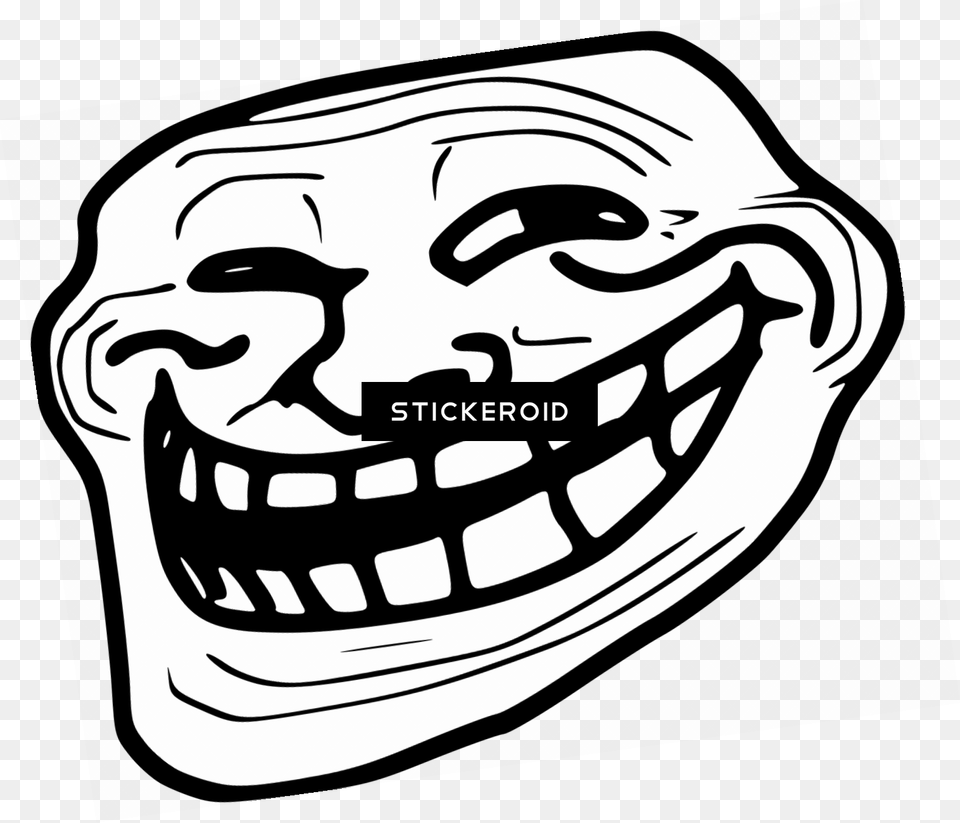 Troll Face Dabbing Troll Face For Editing, Body Part, Mouth, Person, Stencil Png Image
