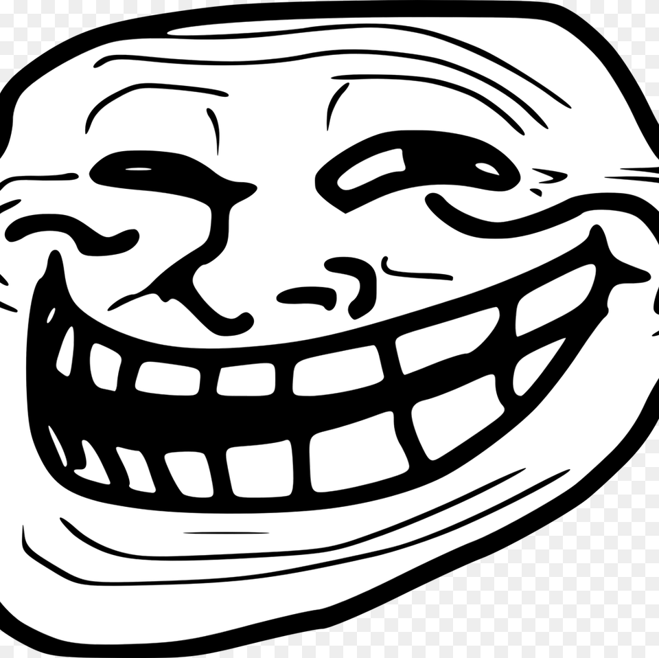 Troll Face Low Resolution, Stencil, Sticker, Art, Person Png