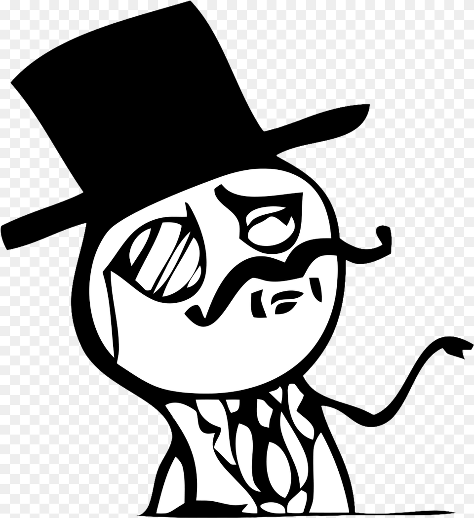 Troll Face Meme Feel Like A Sir Transparent, Stencil, Head, Person, Adult Png