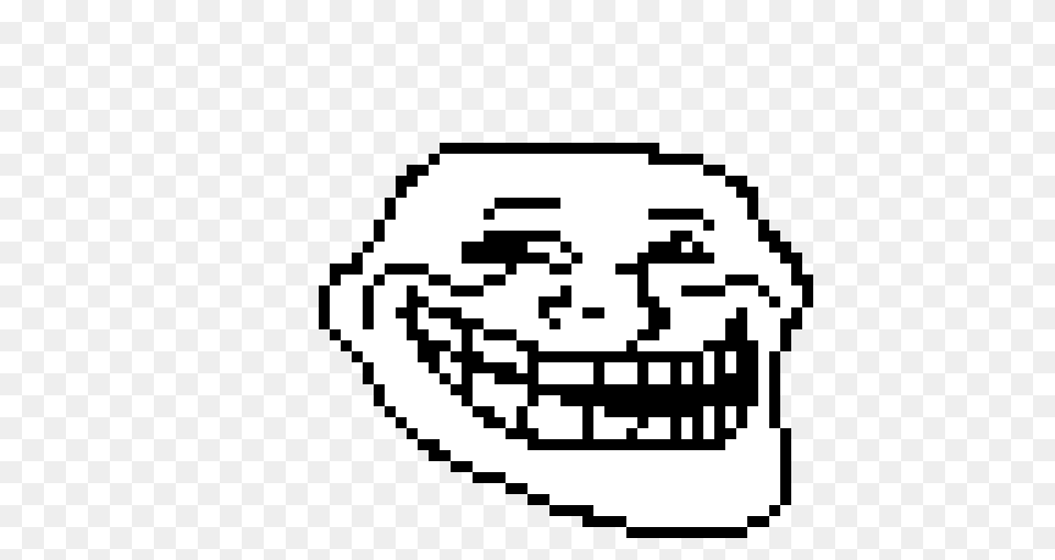 Troll Face Pixel Art Maker, Stencil, Qr Code, Body Part, Mouth Free Png Download