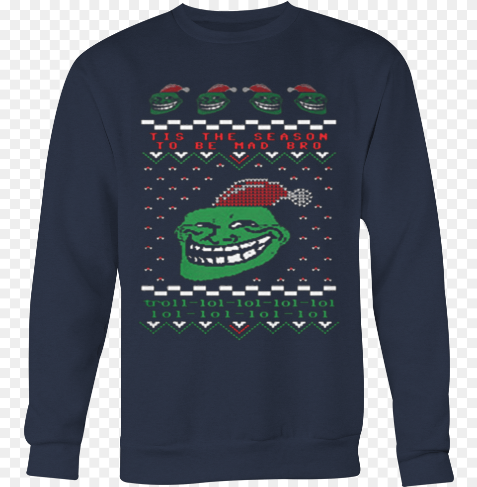 Troll Face Tis The Season To Be Mad Bro Ugly Christmas T Shirt Anime, Sweatshirt, Sweater, Sleeve, Long Sleeve Png