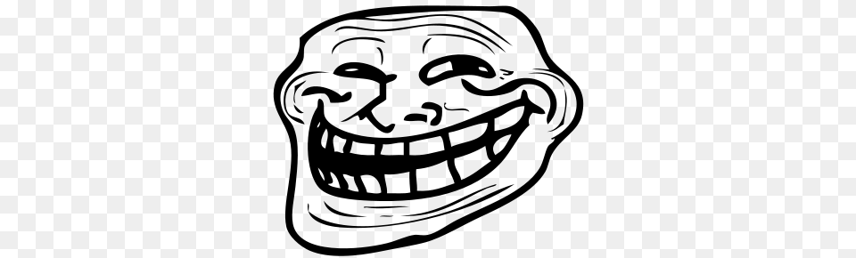 Trollface, Gray Free Png Download