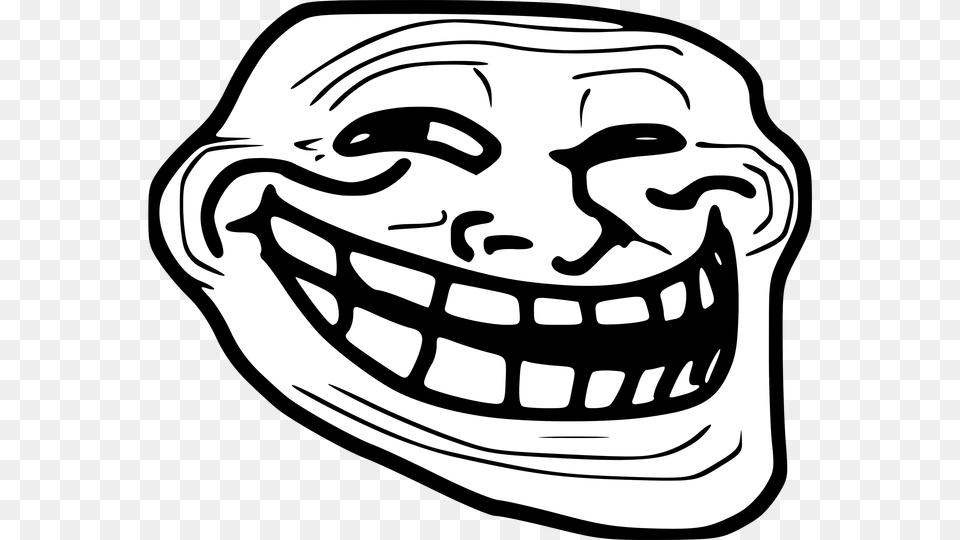 Trollface, Teeth, Stencil, Body Part, Person Free Transparent Png