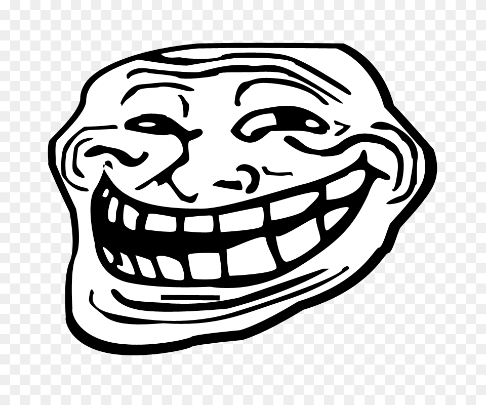Trollface, Stencil, Face, Head, Person Free Transparent Png