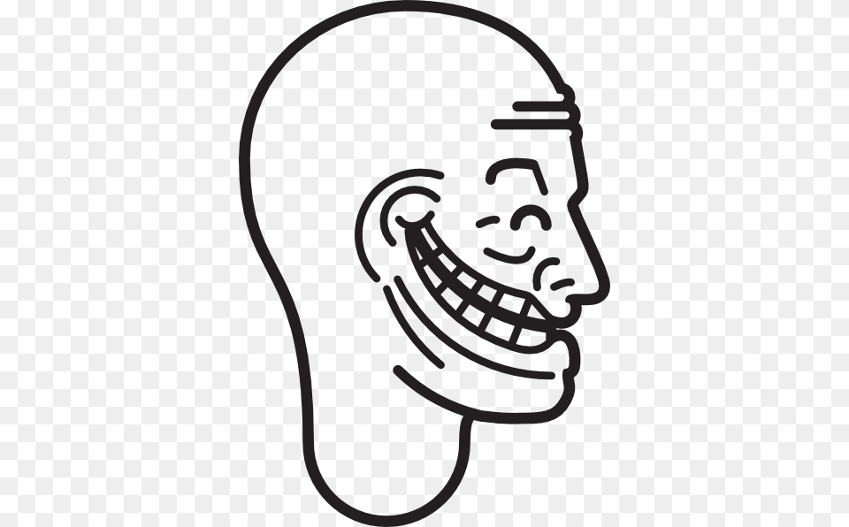 Trollface Clipart Look, Stencil, Head, Person, Body Part Free Png