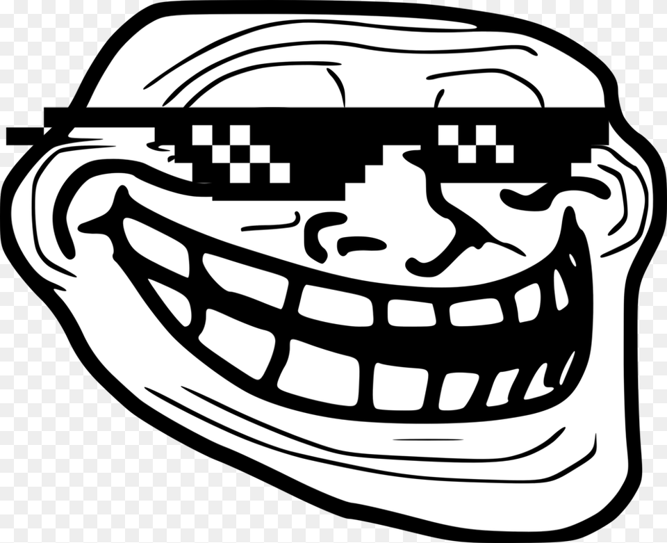 Trollface Deal With It Troll Face, Stencil, Body Part, Mouth, Person Png