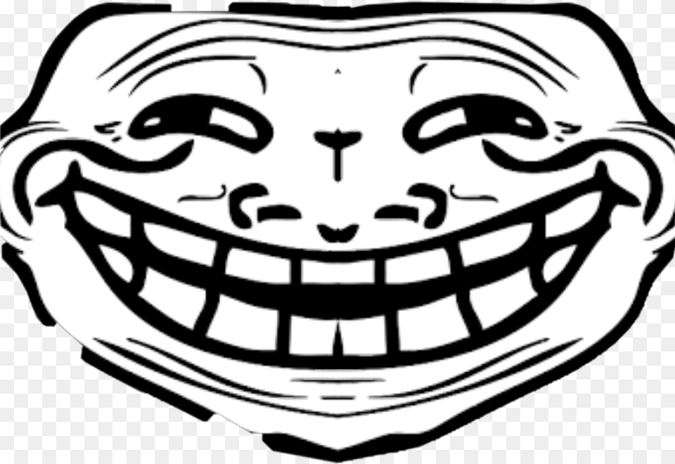 Trollface Frontview Lmao Nothingbettertodo, Stencil, Sticker, Body Part, Mouth Free Png