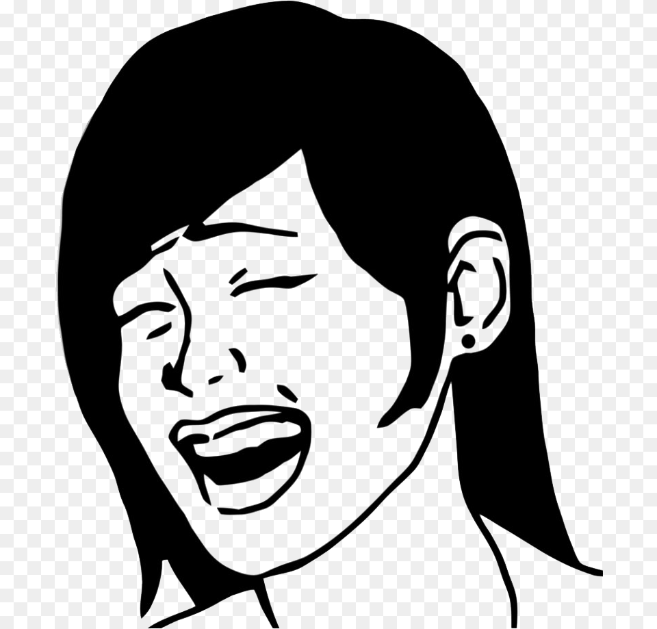 Trollface Girl File Yao Ming Girl Meme, Art, Drawing, Person, Stencil Png Image
