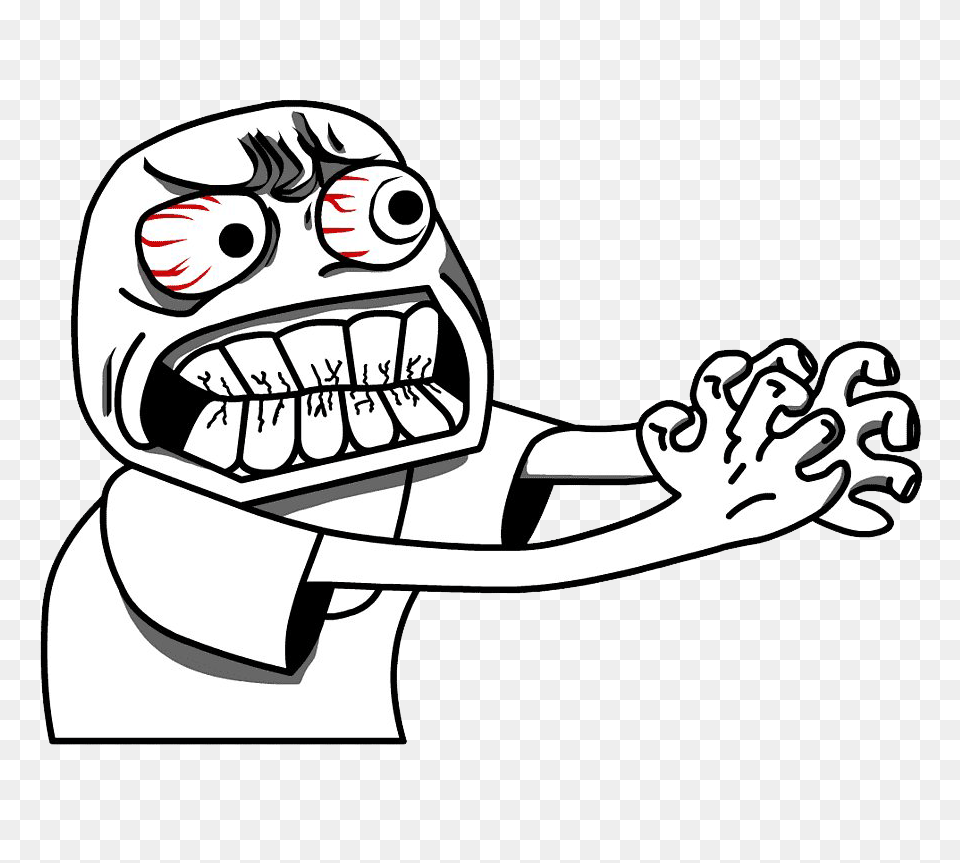 Trollface Hd Angry Meme, Sticker, Stencil, Body Part, Mouth Free Png Download