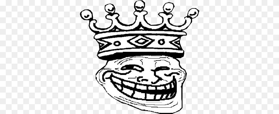 Trollface King Transparent Troll Face With Crown, Accessories, Jewelry, Stencil, Emblem Png