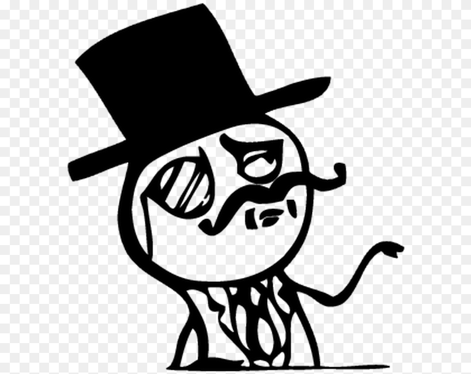 Trollface Meme Sir Moustache Feel Like A Sir, Clothing, Hat Free Png